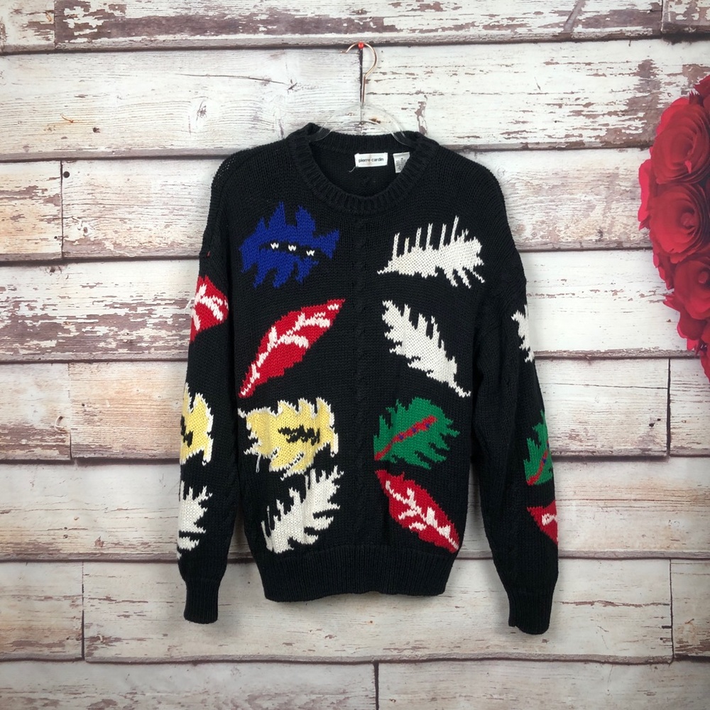 Pierre Cardin vintage botanical sweater oversized